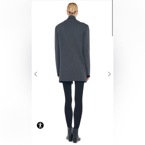 Oversized double breasted jacket size small norma Kamali terry blazer gray - Picture 11 of 11